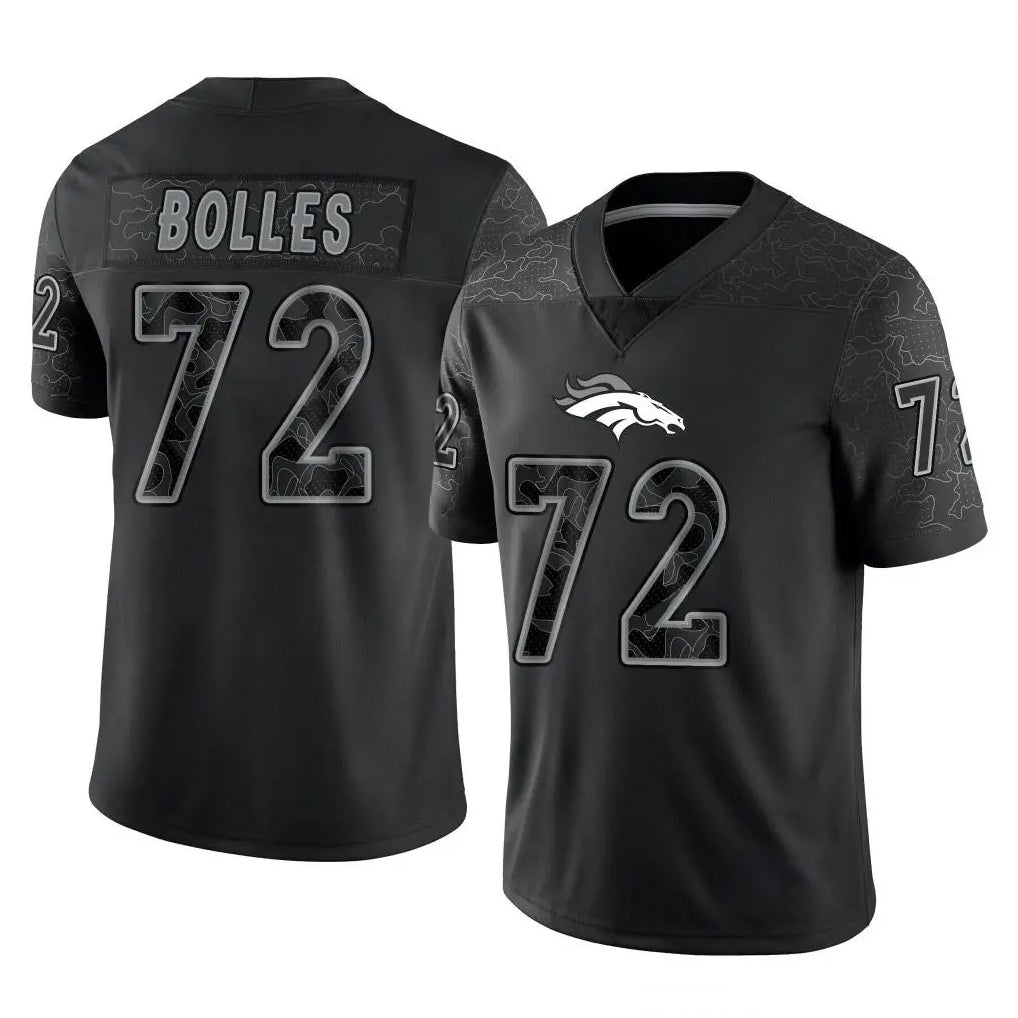 D.Broncos #72 Garett Bolles Player Black Reflective Limited Ldoa Stitched Jerseys