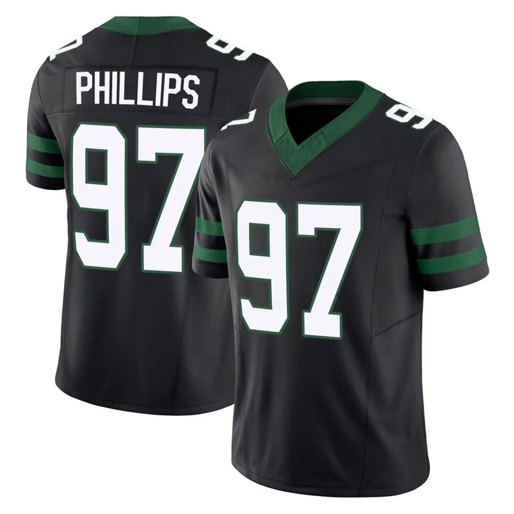 NY.Jets #97 Harrison Phillips Player Black Limited Legacy Vapor F.U.S.E. Home Game Ldoa Stitched Jerseys