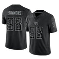 T.Titans #98 Jeffery Simmons Player Black Limited Reflective Home Game Ldoa Stitched Jerseys