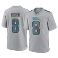 C.Panthers #8 Jaycee Horn Player Gray Atmosphere Fashion Game Ldoa Stitched Jerseys