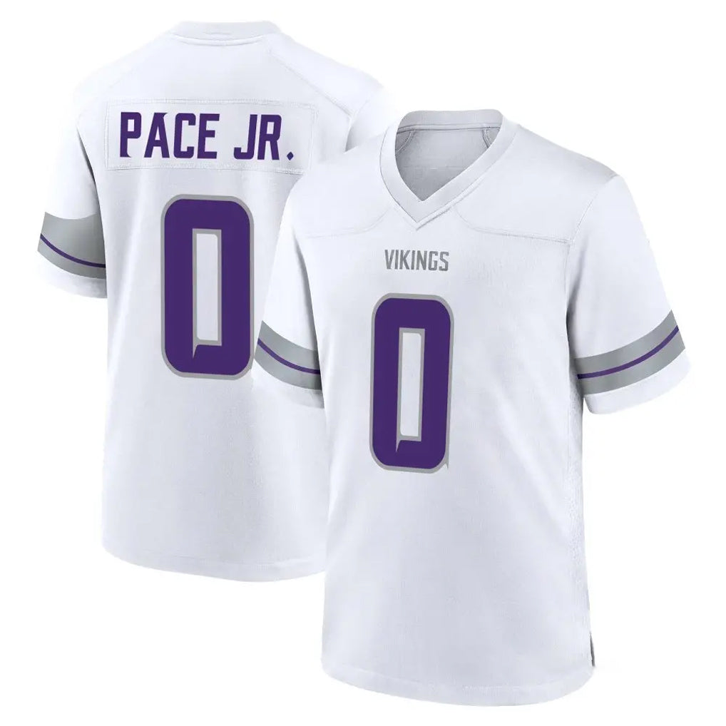 M.Vikings #0 Ivan Pace Jr. Player White Alternate Home Game Ldoa Stitched Jerseys
