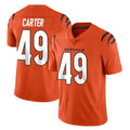 C.Bengals #49 Barrett Carter Player Orange Vapor Untouchable Limited Home Game Ldoa Stitched Jerseys