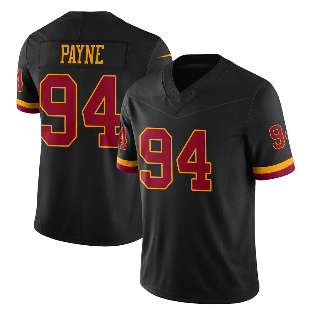 W.Commanders #94 Daron Payne Player Black Limited Vapor Home Game Ldoa Stitched Jerseys