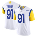 LA.Rams #91 Kobie Turner Player White Limited Vapor Untouchable Home Game Ldoa Stitched Jerseys