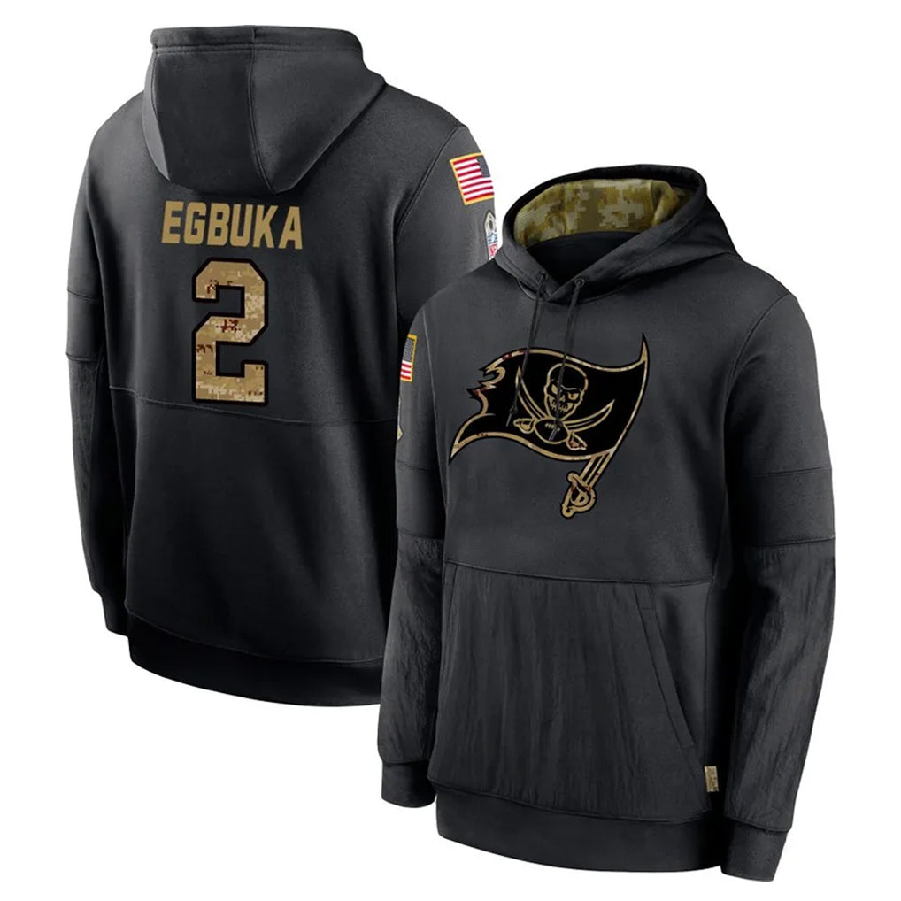 TB.Buccaneers #2 Emeka Egbuka Player Black Salute to Service Sideline Performance Pullover Hoodies Home Game Ldoa Stitched Jerseys