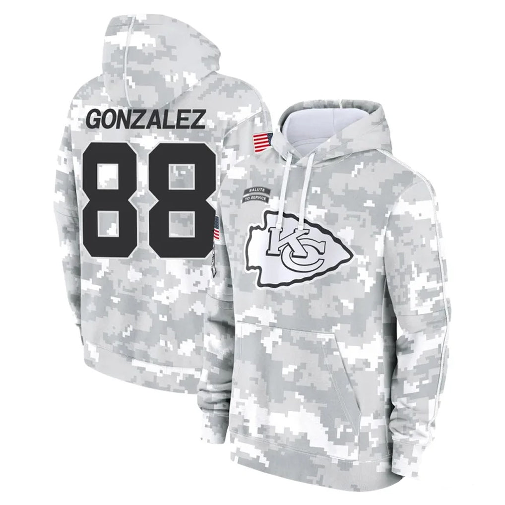 KC.Chiefs #88 Tony Gonzalez Player Arctic Camo Salute to Service Hoodies Limited Game Ldoa Stitched Jerseys