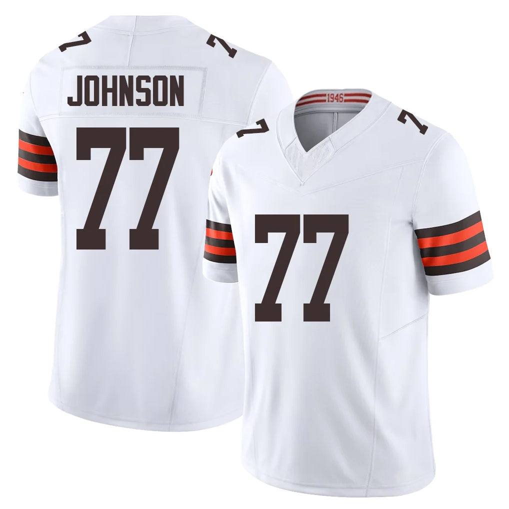 C.Browns #77 Zion Johnson Player White Vapor F.U.S.E. Limited Home Game Ldoa Stitched Jerseys