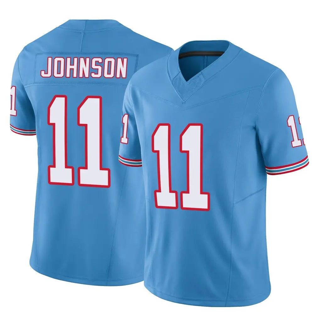 T.Titans #11 Jermaine Johnson II Player Light Blue Limited Vapor F.U.S.E. Home Game Ldoa Stitched Jerseys