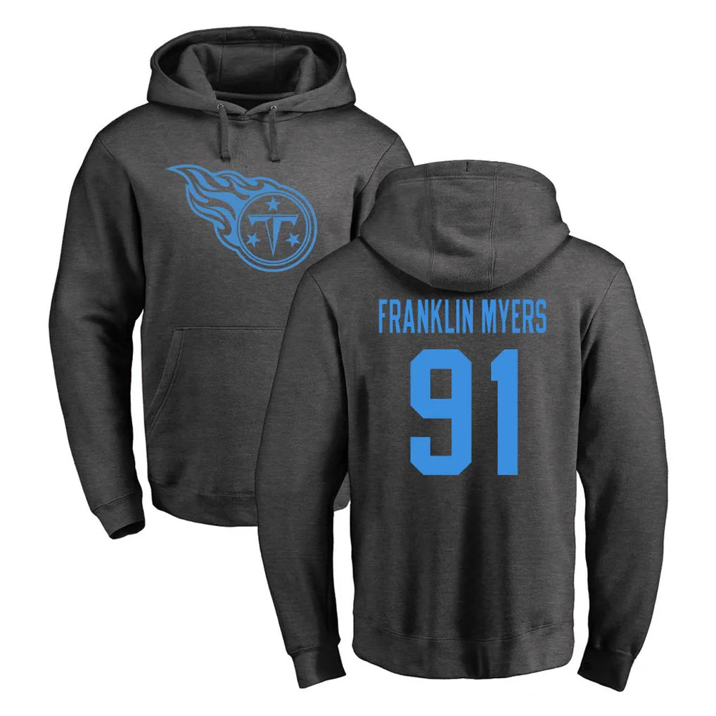 T.Titans #91 John Franklin-Myers Player Ash One Color Pullover Hoodies Home Game Ldoa Stitched Jerseys