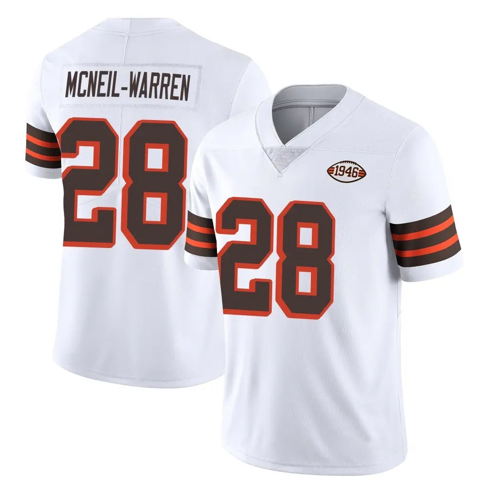 C.Browns #28 Emmanuel McNeil-Warren Player White Limited  Vapor 1946 Collection Alternate Game Ldoa Stitched Jerseys