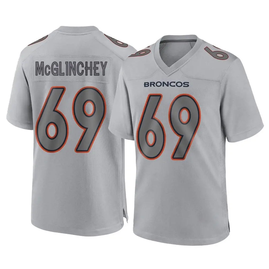 D.Broncos #69 Mike McGlinchey Player Gray Atmosphere Fashion Limited Game Ldoa Stitched Jerseys
