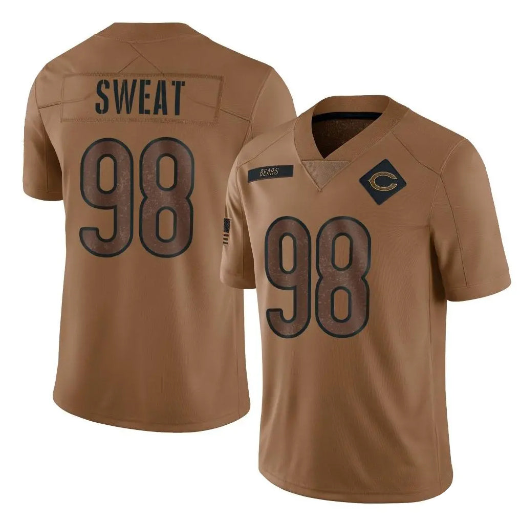 C.Bears #98 Montez Sweat Player Brown Salute to Service Limited Ldoa Stitched Jerseys