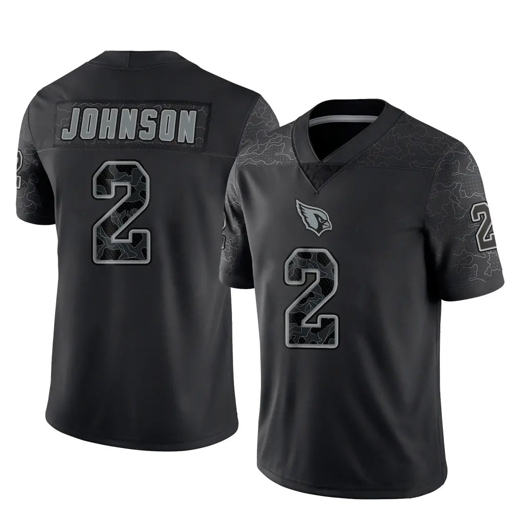A.Cardinals #2 Will Johnson Player Black RFLCTV Limited Home Game Ldoa Stitched Jerseys