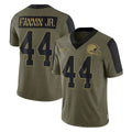 C.Browns #44 Harold Fannin Jr. Player Olive Salute to Service Limited Home Game Ldoa Stitched Jerseys