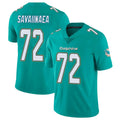 M.Dolphins #72 Jonah Savaiinaea Player Aqua Limited Vapor Untouchable Home Game Ldoa Stitched Jerseys