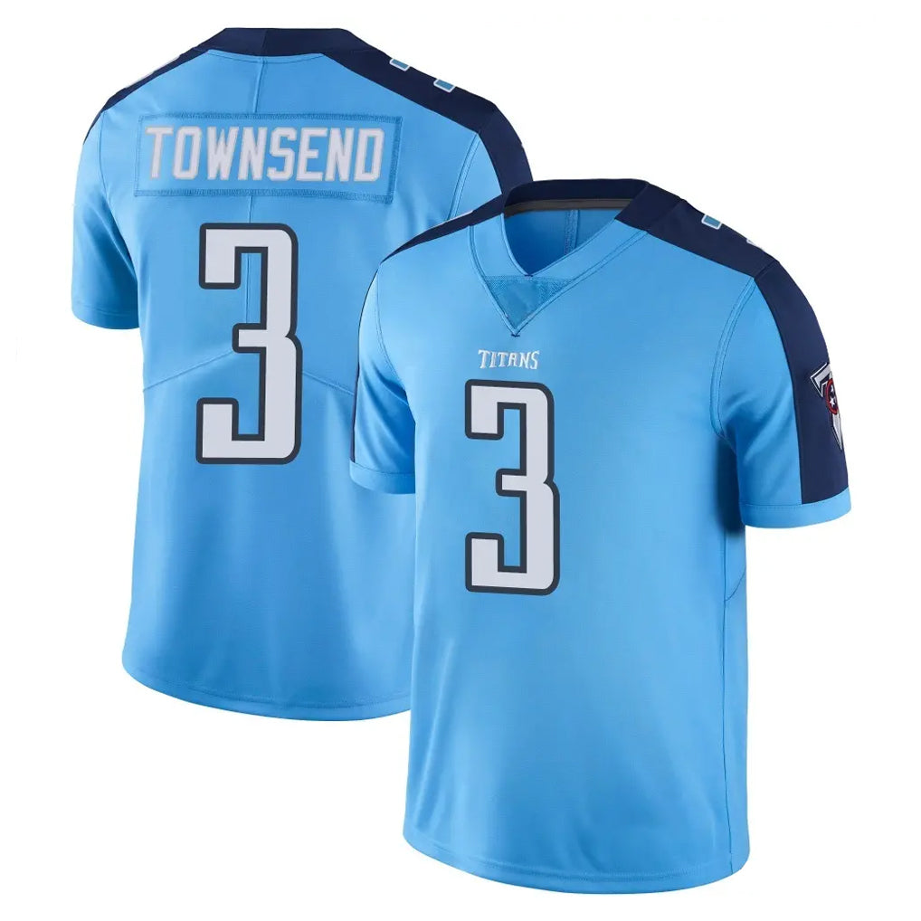 T.Titans #3 Tommy Townsend Player Light Blue Limited Color Rush Home Game Ldoa Stitched Jerseys