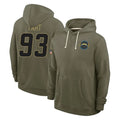 LA.Chargers #93 Teair Tart Player Olive Salute to Service Pullover Hoodies Limited Ldoa Stitched Jerseys