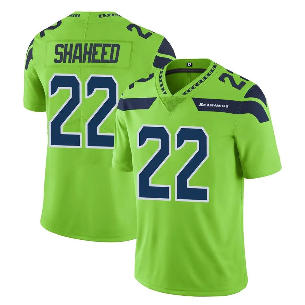 S.Seahawks #22 Rashid Shaheed Player Green Limited Color Rush Home Game Ldoa Stitched Jerseys