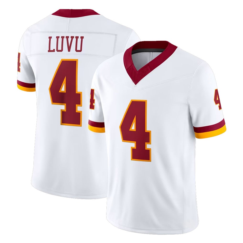 W.Commanders #4 Frankie Luvu Player White Limited Vapor F.U.S.E. Home Game Ldoa Stitched Jerseys
