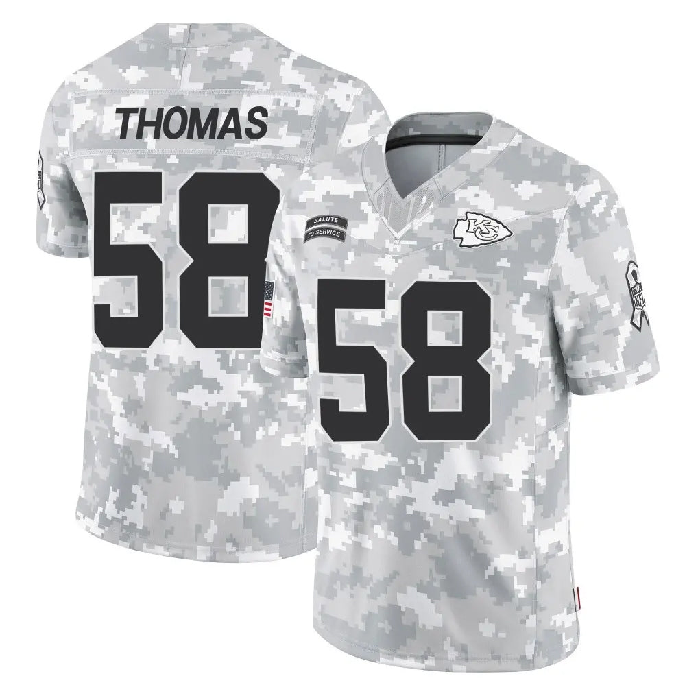 KC.Chiefs #58 Derrick Thomas Player Arctic Camo Salute To Service Limited Game Ldoa Stitched Jerseys