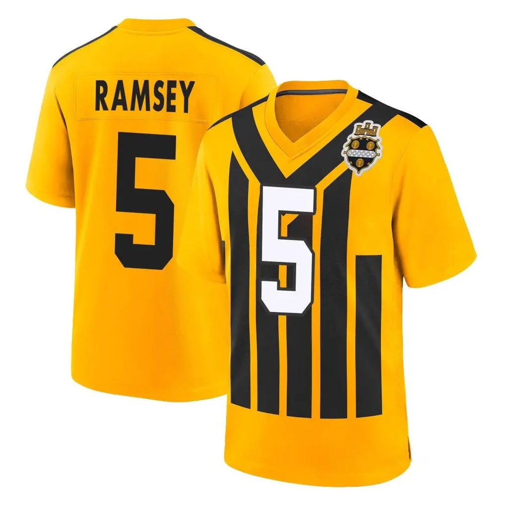 P.Steelers #5 Jalen Ramsey Player Gold Limited 1933 Throwback Home Game Ldoa Stitched Jerseys
