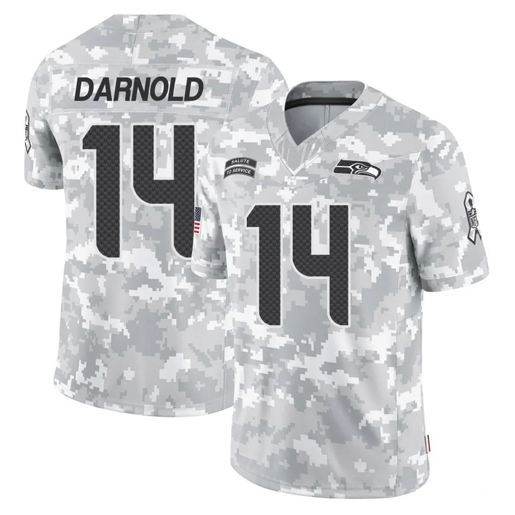 S.Seahawks #14 Sam Darnold Player Arctic Camo Limited Salute To Service Home Game Ldoa Stitched Jerseys