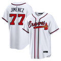 A.Braves #77 Joe Jimenez Player White Home Game Ldoa Stitched Jerseys