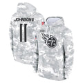 T.Titans #11 Jermaine Johnson II Player Camo Arctic Salute to Service Pullover Hoodies Home Game Ldoa Stitched Jerseys