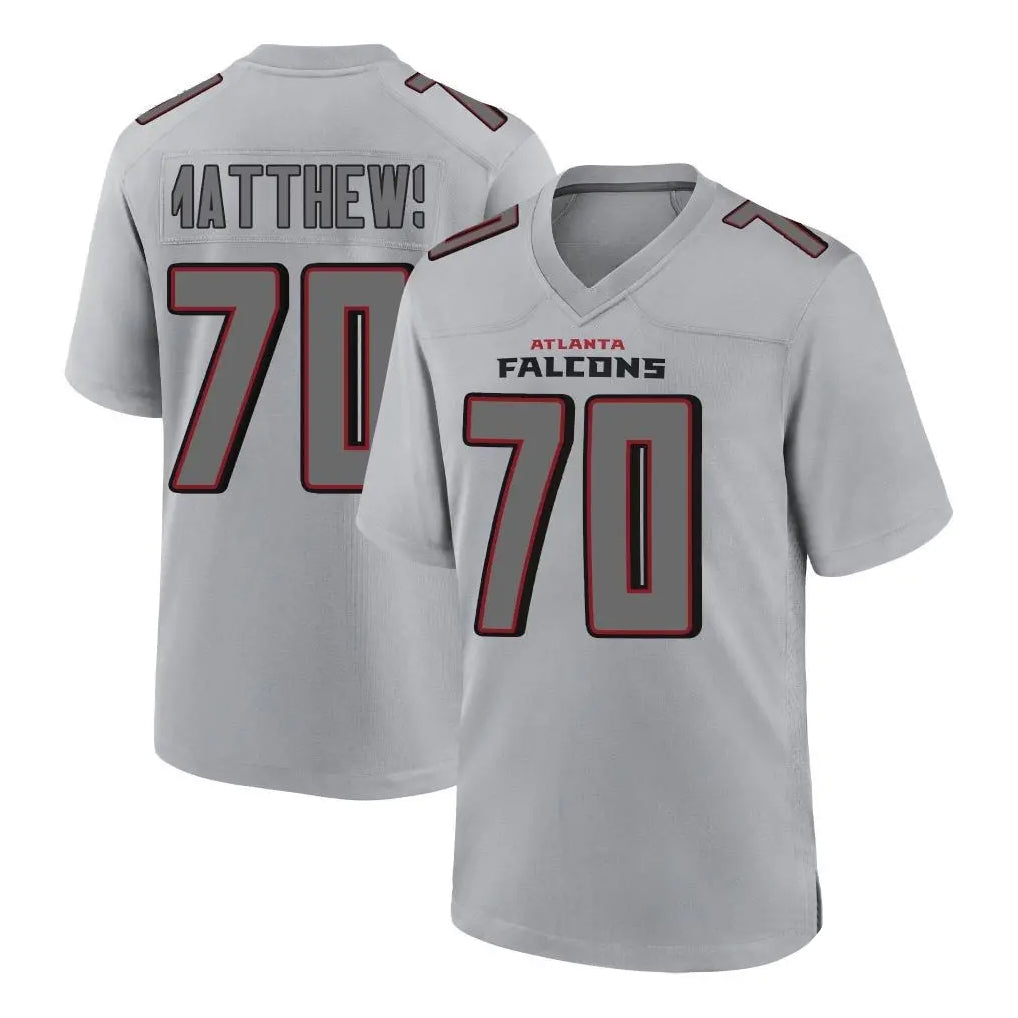A.Falcons #70 Jake Matthews Branch Player Gray Fashion Home Game Ldoa Stitched Jerseys