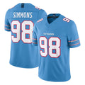 T.Titans #98 Jeffery Simmons Player Light Blue Team Vapor F.U.S.E. Limited Home Game Ldoa Stitched Jerseys