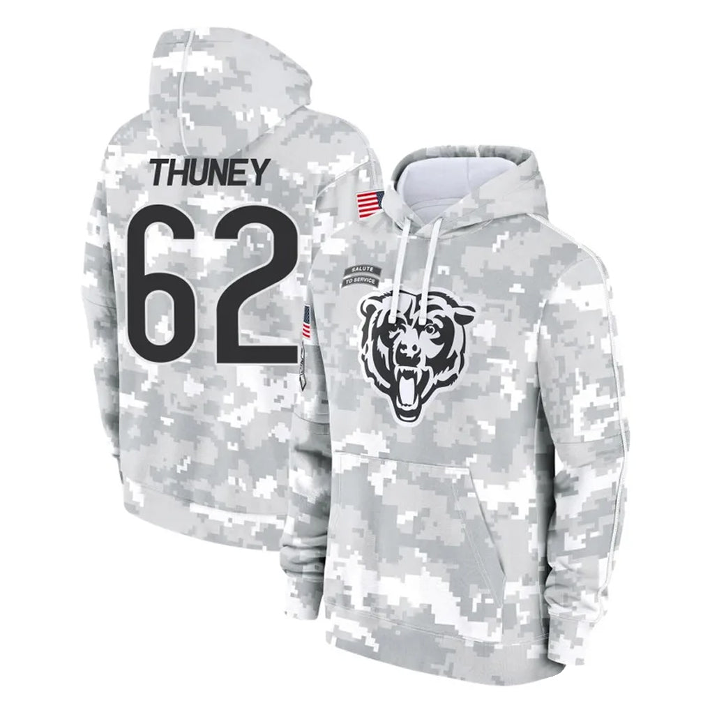 C.Bears #62 Joe Thuney Player Arctic Camo Salute to Service Pullover Hoodies Limited Ldoa Stitched Jerseys
