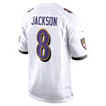 B.Ravens #8 Lamar Jackson Player White Alternate Game Ldoa Stitched Jerseys