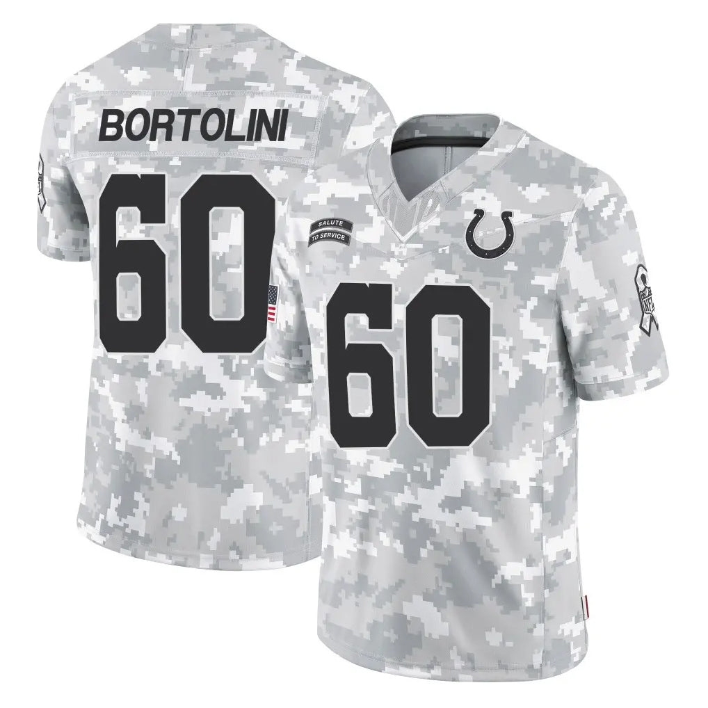 IN.Colts #60 Tanor Bortolini Player Arctic Camo Salute To Service Limited Game Ldoa Stitched Jerseys