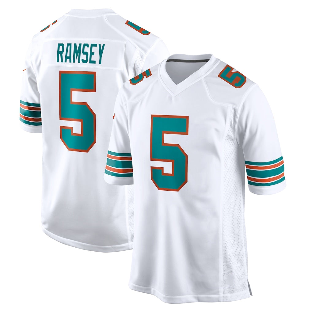 M.Dolphins #5 Jaylen Wright Player White Limited Home Game Ldoa Stitched Jerseys