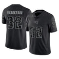 NE.Patriots #32 TreVeyon Henderson Player Black Reflective LImited Home Game Ldoa Stitched Jerseys