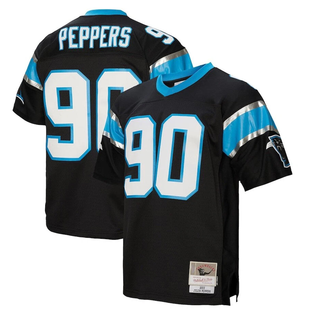 C.Panthers #90 Julius Peppers Player Black Mitchell & Ness Legacy Replica Ldoa Stitched Jerseys