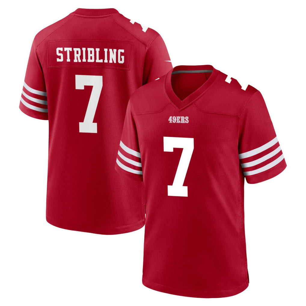 SF.49ers #7 De'Zhaun Stribling Player Red Game Home Ldoa Stitched Jerseys