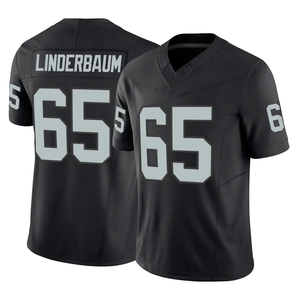 LV.Raiders #65 Tyler Linderbaum Player Black Limited Vapor F.U.S.E. Home Game Ldoa Stitched Jerseys