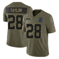 IN.Colts #28 Jonathan Taylor Player Olive 2025 Salute To Service Limited Game Ldoa Stitched Jerseys