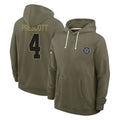 D.Cowboys #4 Dak Prescott Player Olive Salute to Service Pullover Hoodies Limited Ldoa Stitched Jerseys