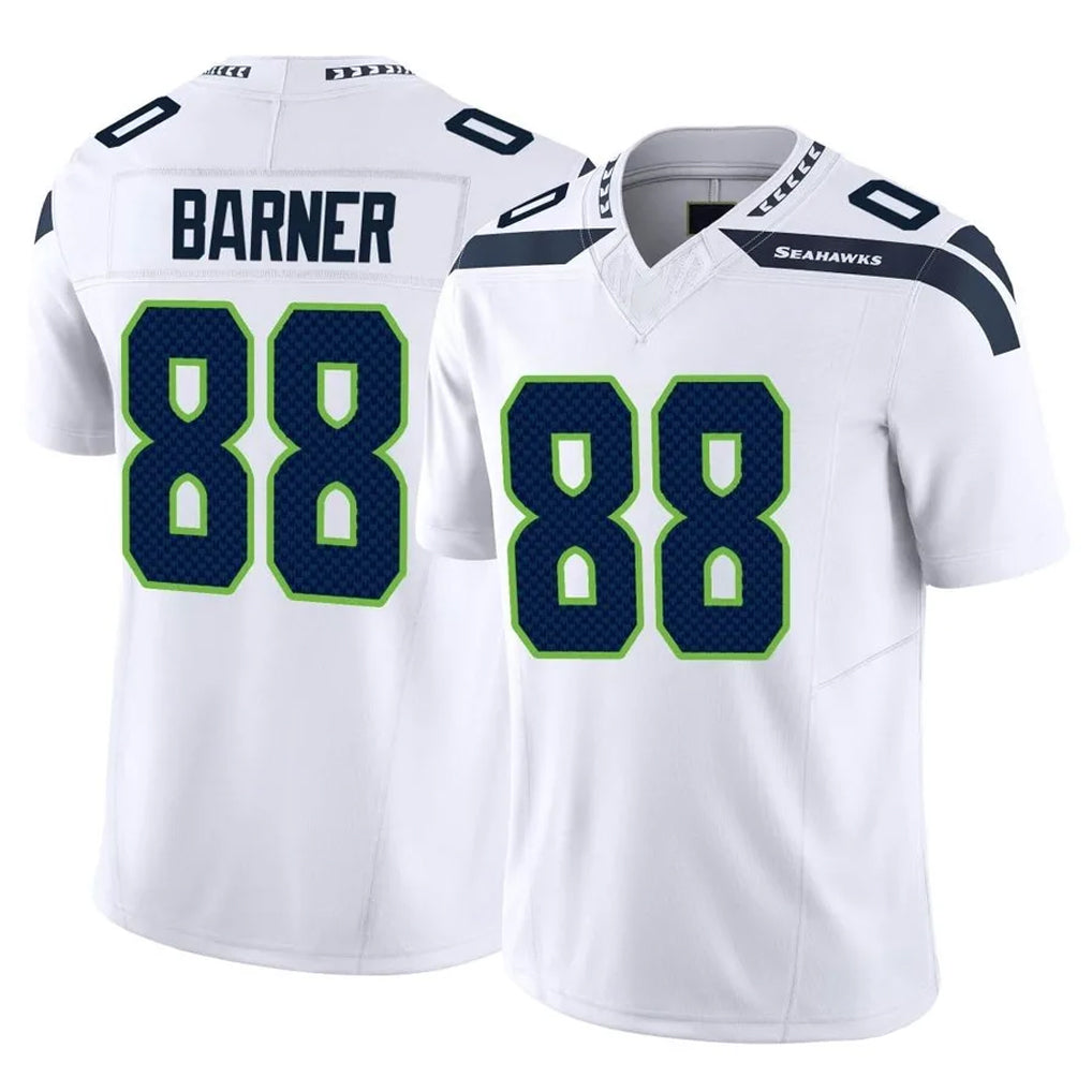 S.Seahawks #88 AJ Barner Player White Limited Vapor F.U.S.E. Home Game Ldoa Stitched Jerseys