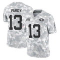 SF.49ers #13 Brock Purdy Player Arctic Camo Limited Salute To Service Home Game Ldoa Stitched Jerseys
