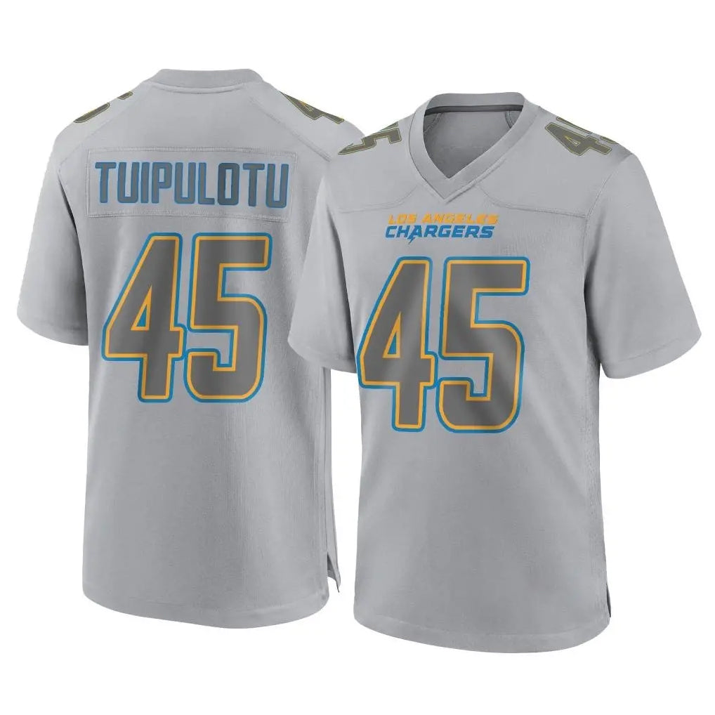 LA.Chargers #45 Tuli Tuipulotu Player Gray Atmosphere Fashion Home Game Ldoa Stitched Jerseys