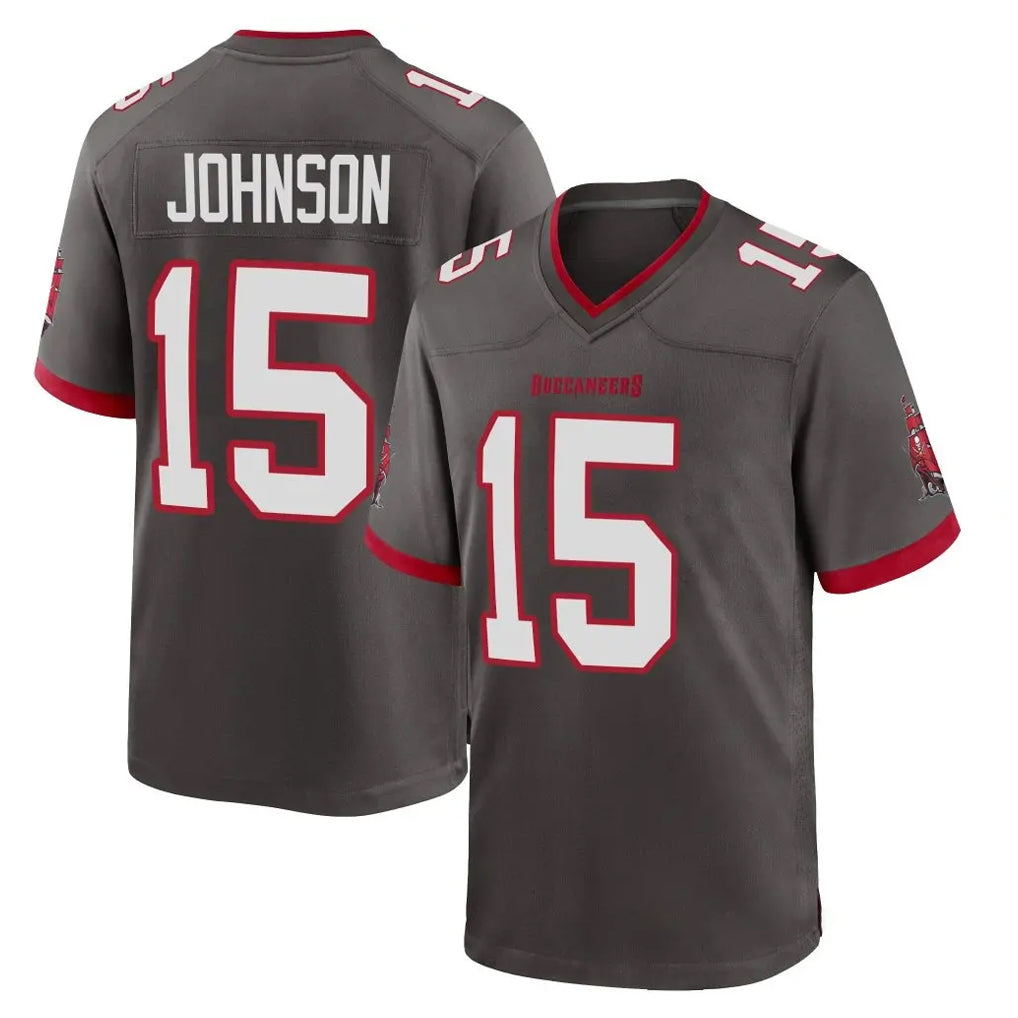 TB.Buccaneers #15 Tez Johnson Player Pewter Alternate Home Game Ldoa Stitched Jerseys