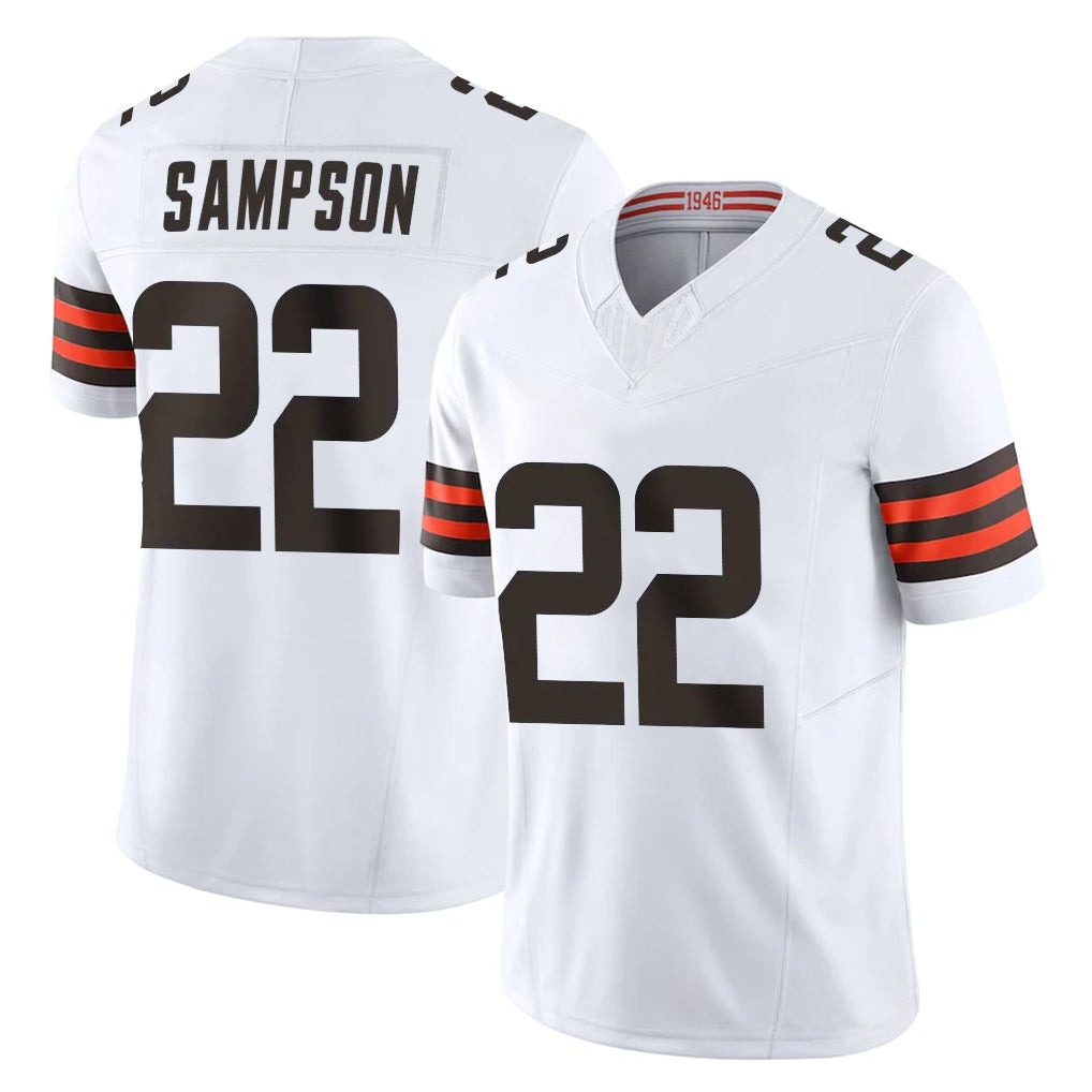 C.Browns #22 Dylan Sampson Player White Vapor F.U.S.E. Limited Home Game Ldoa Stitched Jerseys