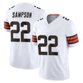 C.Browns #22 Dylan Sampson Player White Vapor F.U.S.E. Limited Home Game Ldoa Stitched Jerseys