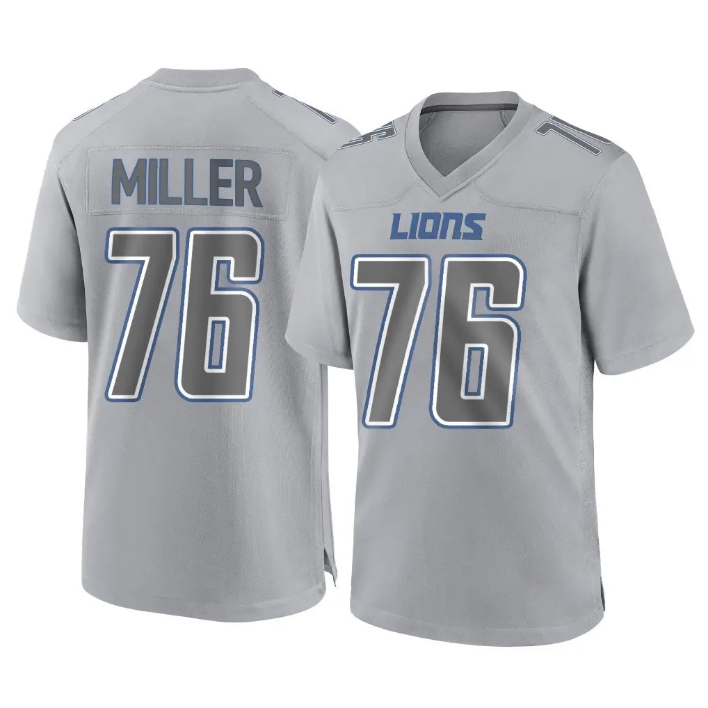 D.Lions #76 Blake Miller Player Gray Atmosphere Fashion Home Game Ldoa Stitched Jerseys