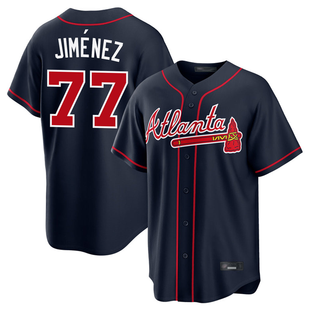 A.Braves #77 Joe Jimenez Player Navy Home Game Ldoa Stitched Jerseys