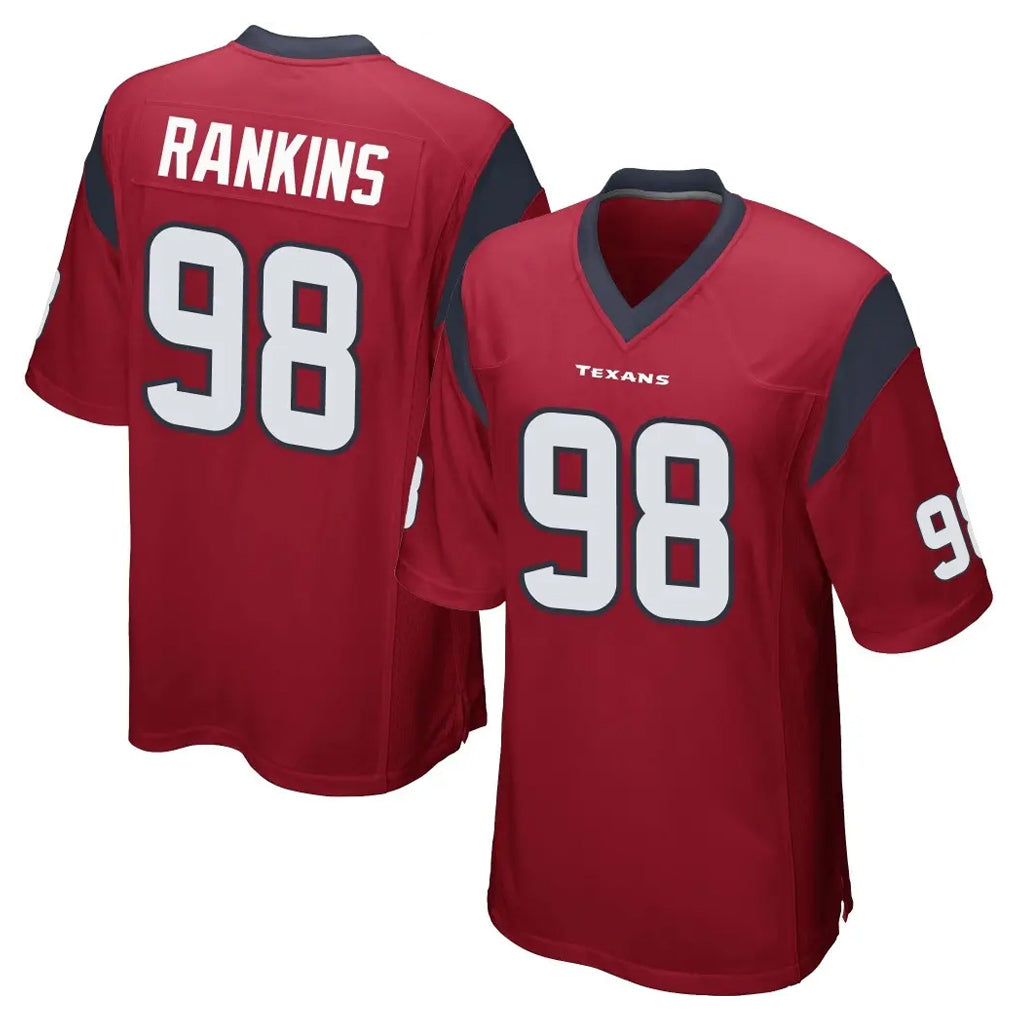 H.Texans #98 Sheldon Rankins Player Red Home Game Ldoa Stitched Jerseys