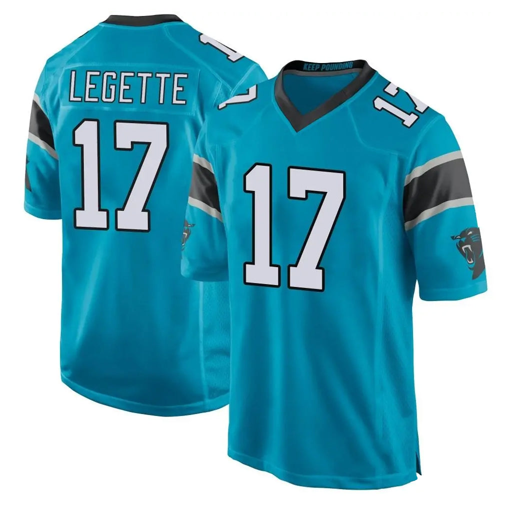 C.Panthers #17 Xavier Legette Player Blue Game Ddoa Ldoa Stitched Jerseys